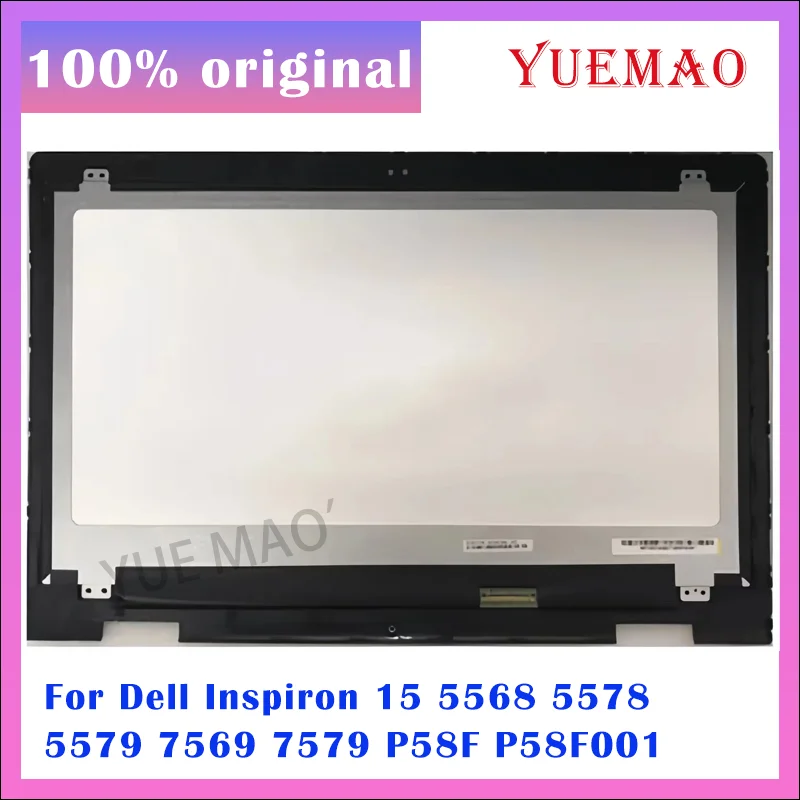 For Dell Inspiron 15 5568 5578 5579 7569 7579 P58F P58F001 15.6'' Touch screen Digitizer Replacement Assembly With frame 40 Pins