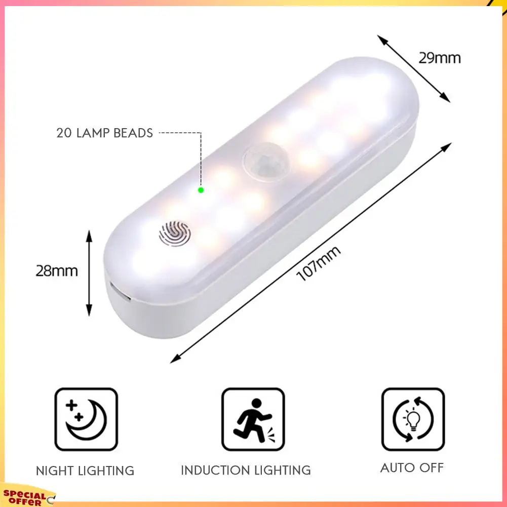 ABFI Tischlampe zum Aufhängen, magnetisch, LED-Schreibtischlampe, wiederaufladbar, Schlafzimmer, Nachtlampe, Schranklicht, Nachtlicht, Schranklicht