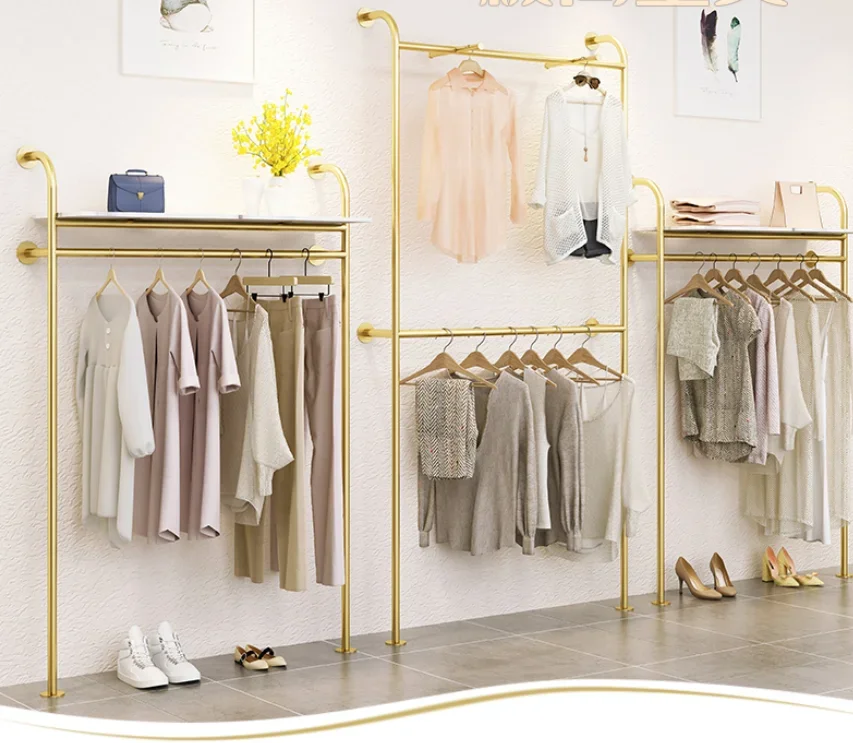 Clothing store display rack clothes rack women's clothing store wall hanging clothing store special double-layer display hanger