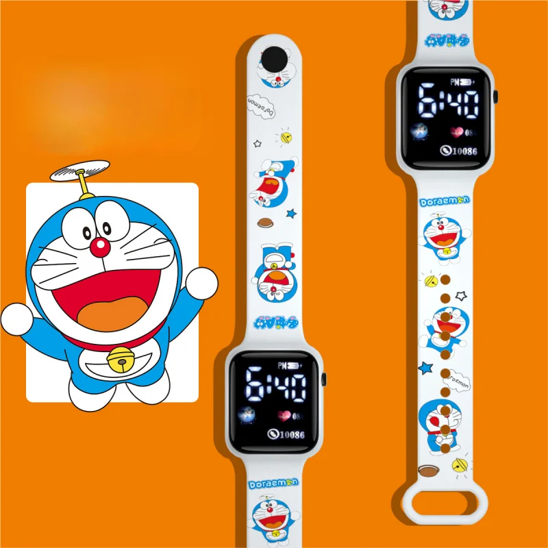 ساعة ستيتش LED - ساعة ديزني كارتونية مضيئة لطيفة للمراهقين، ساعة يد إلكترونية مربعة الشكل مع طباعة غرزة