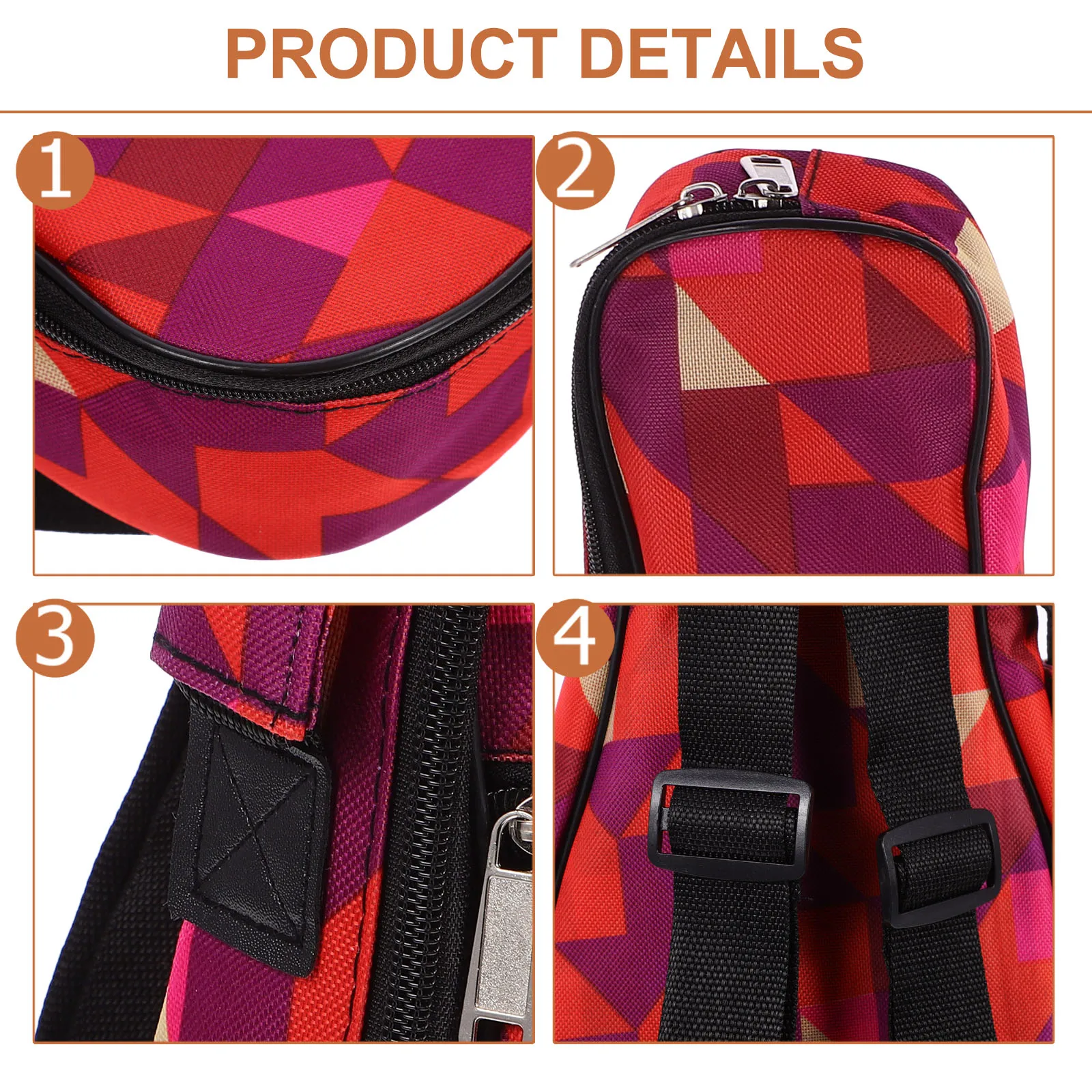 

Ukulele Bag Backpack Waterproof Thick Padding Case Violin Red Oxford Cloth Concert Practical Neck Strap