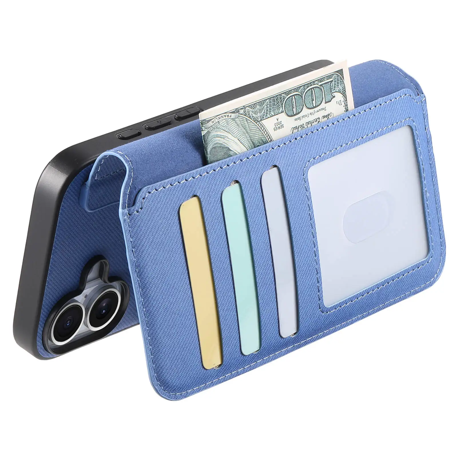 2 في 1 سستة بطاقات Solt محفظة جلدية آيفون 17 برو ماكس 16 زائد 15 14 13 12 11 حقيبة الوجه جيب مسنده غطاء #5