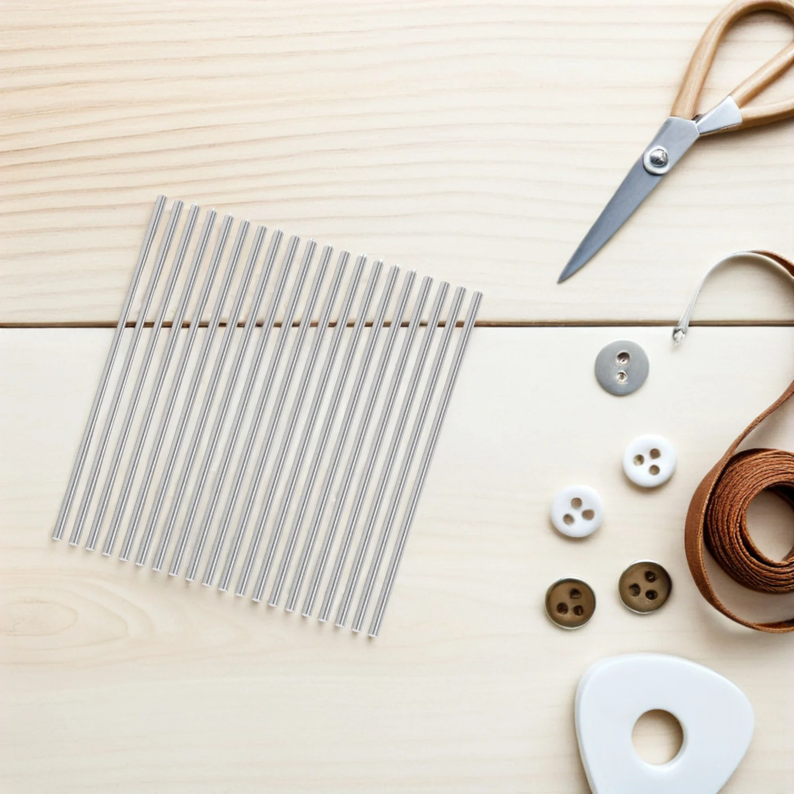 

20pcs Hook Needle Board Pins Stainless Steel Blocking Rods For Crochet Knitting Block Tools Accessories Long Pegs Crafters