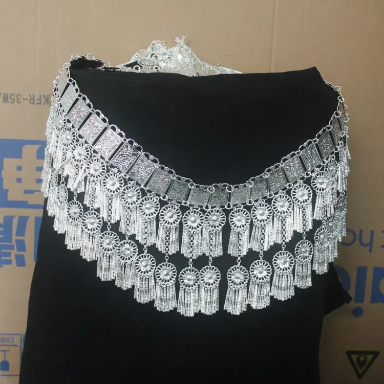 

Chinese Miao Woman Belt Dance Hmongb Metal New Sliver Color