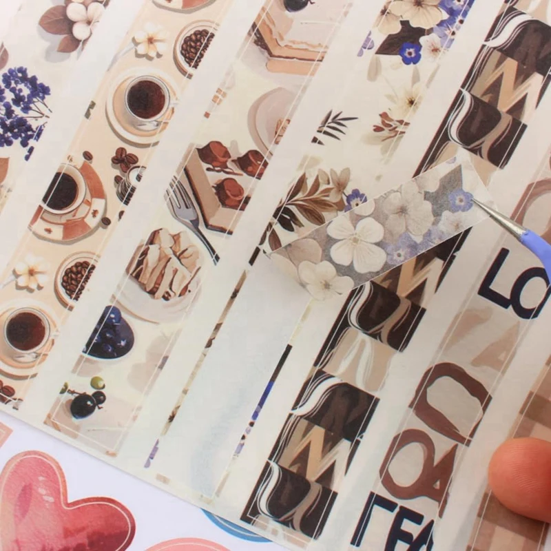 หนังสือสติกเกอร์วารสารเวลาว่างสําหรับอุปกรณ์ขยะ Journaling, 20 Pe-Cut PET, เทป Washi และสติกเกอร์กระดาษหัตถกรรม