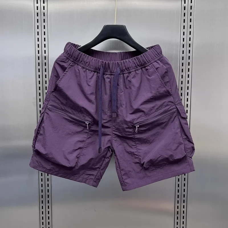 

Summer Thin Quick Dry Casual Ice Silk Four-Quarter Shorts Loose Sports Cool Feeling Breathable Youth Active Style Shorts