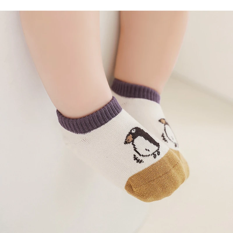 4 Pairs Baby Floor Socks Spring Autumn Breathable Baby Walking Anti Slip Thin Boat Sock for Boys Girls Short Tube Cotton Socks