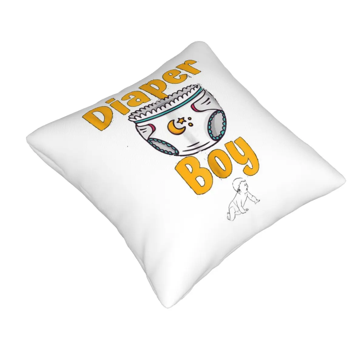 Diaper Boy Square Pillowcase Pillow Cover Cushion Zip Decorative Comfort Throw Pillow for Home Car