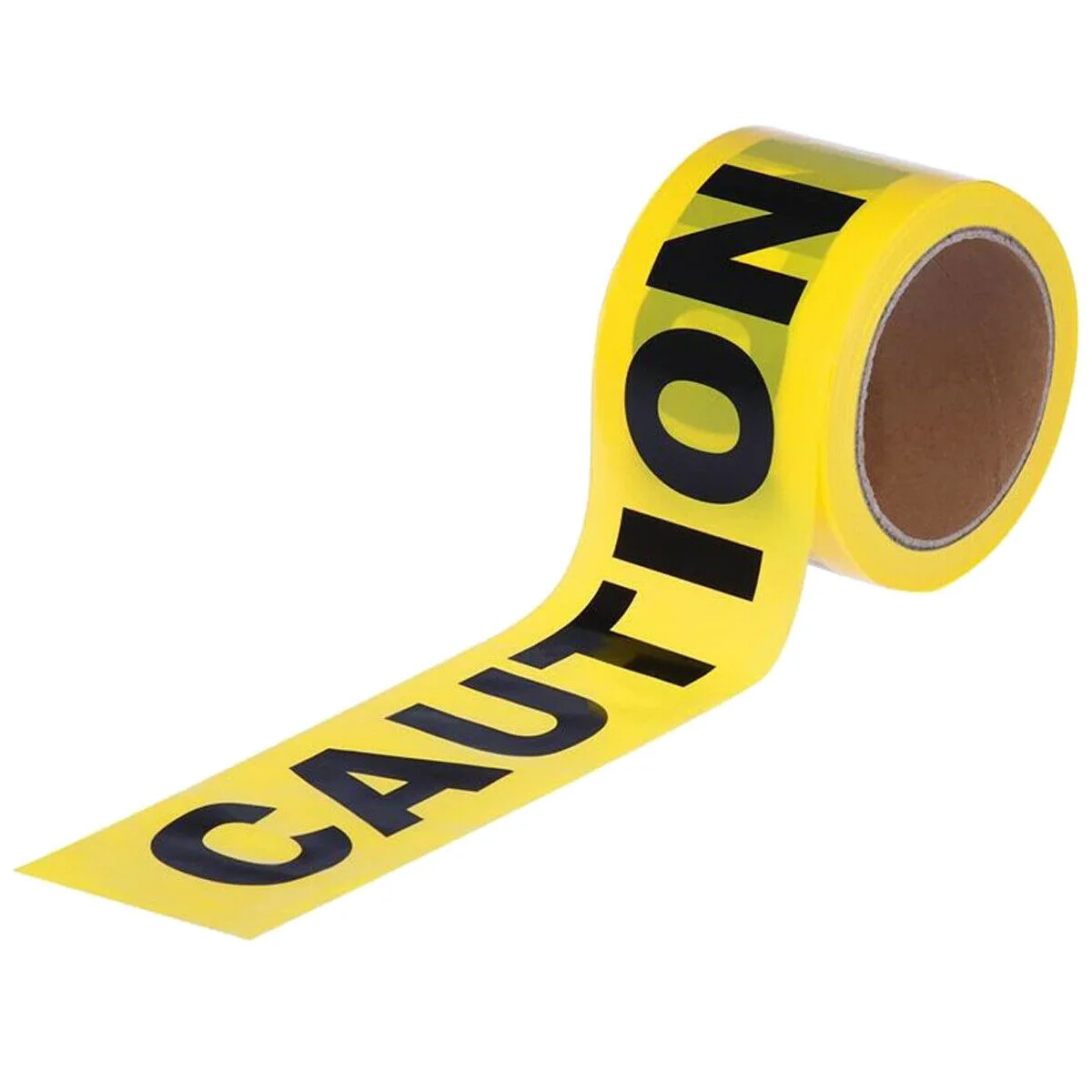 PE Warning Tape CAUTION Traffic Safety Yellow Background Black Text Printed Non Stick Label Isolation Tape