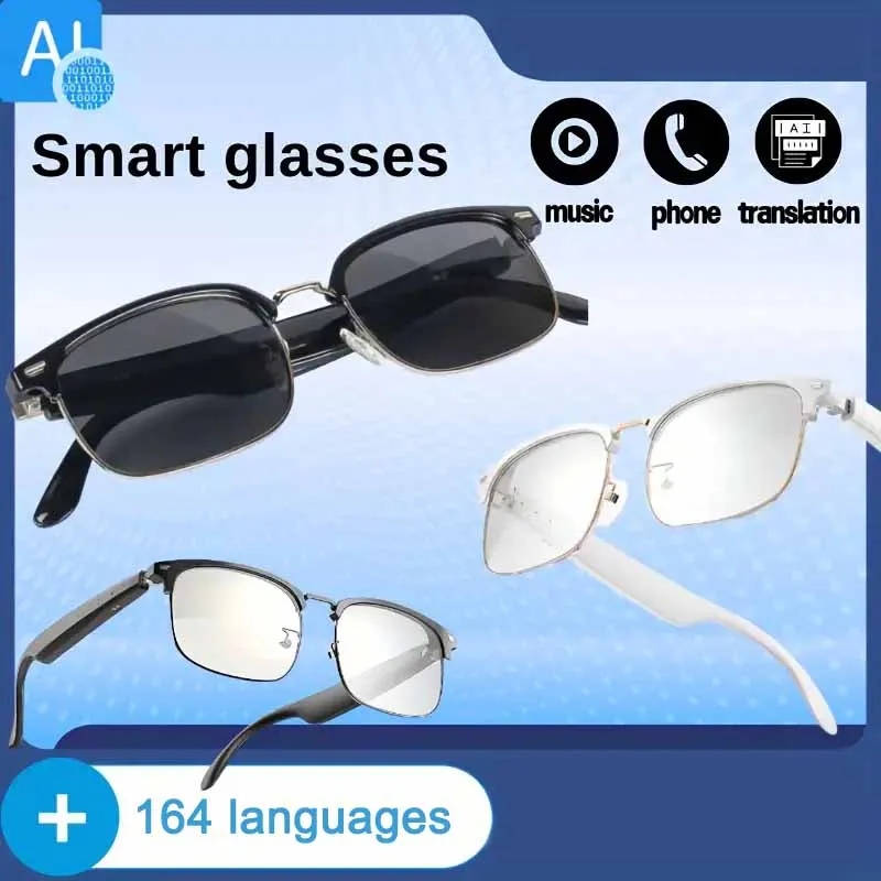 

Умные очки Перевод в реальном времени с искусственным интеллектом. Bluetooth-вызов и голосовая задница, поддерживающий перевод на 164 языка.