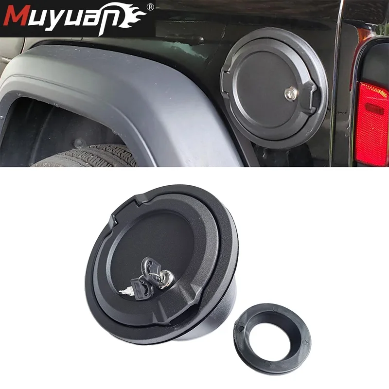 

Aluminum Alloy Gas Cap Cover Locking Fuel Tank Door for 2018-2024 Jeep Wrangler JL JLU 4xe Unlimited 2/4-Doors