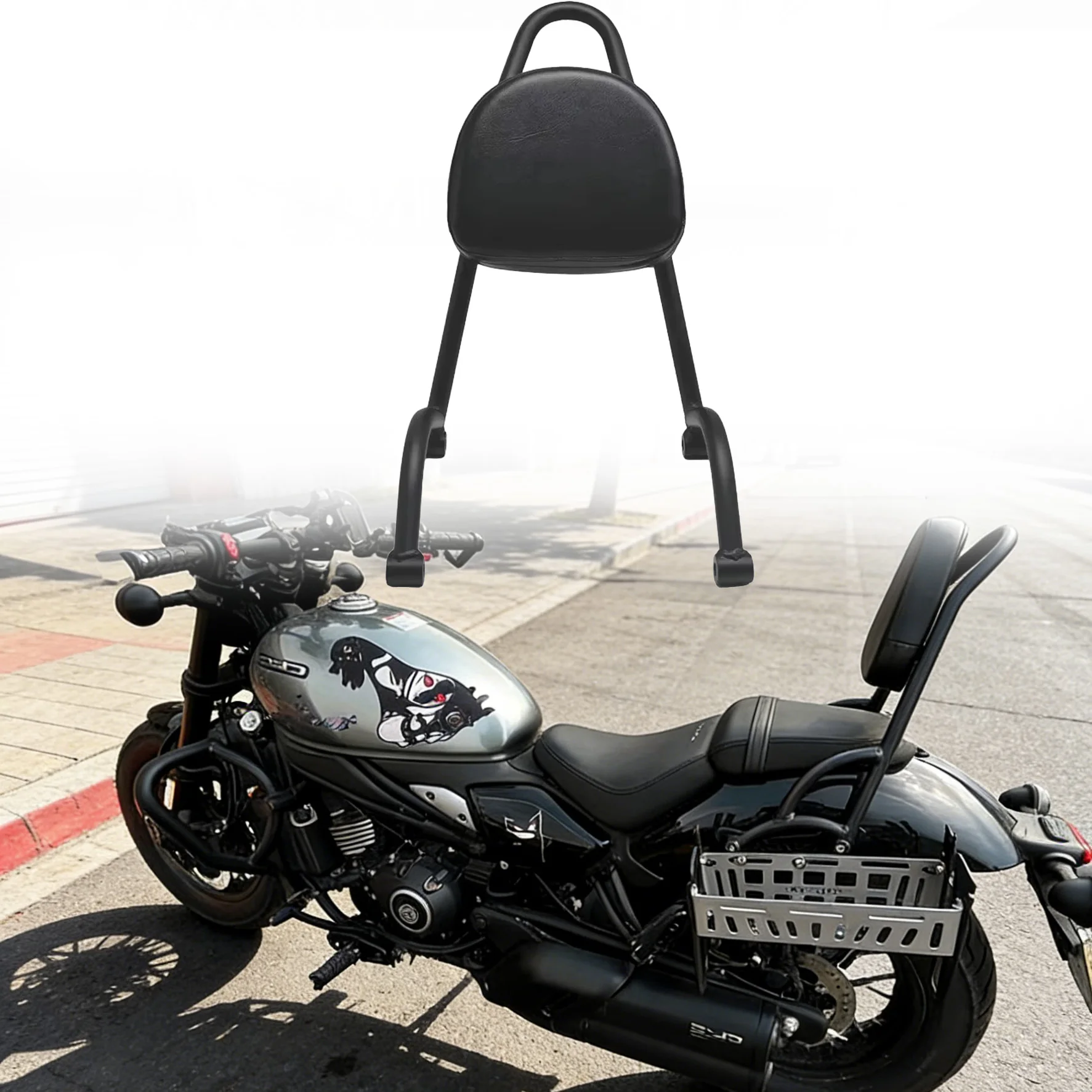 Accessori per moto per CFMOTO CLC450, schienale posteriore rimovibile per passeggero, sissy bar.