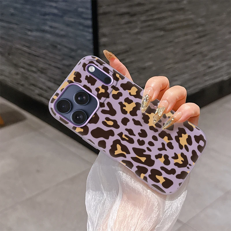 آيفون 17 16 برو ماكس موضة ليوبارد نمط جراب هاتف آيفون 16e 15 14 زائد 13 12 11 برو ماتي واضح هلام غطاء