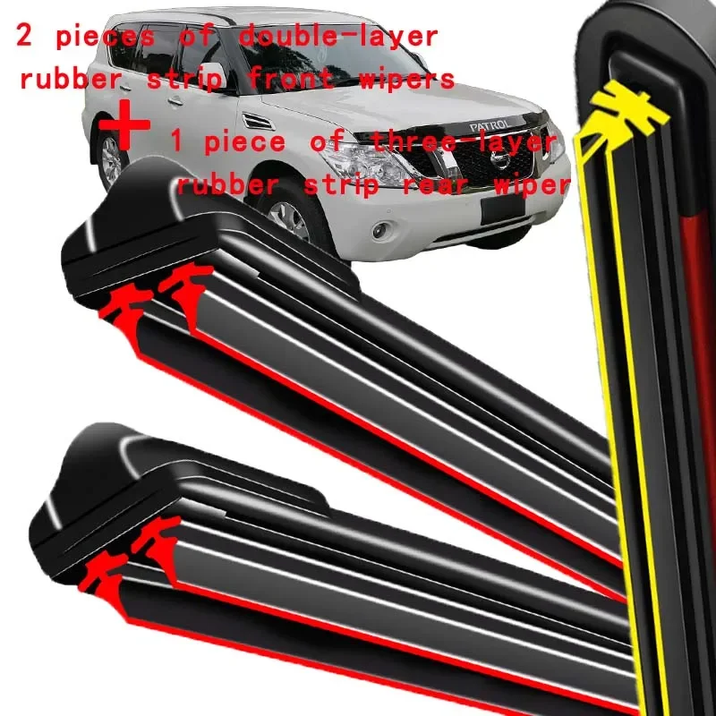 For Nissan Patrol Y62 2010-2022 2011 2012 2013 Wiper Front & Rear Wiper Blades Windshield Windscreen Window Brushes 24
