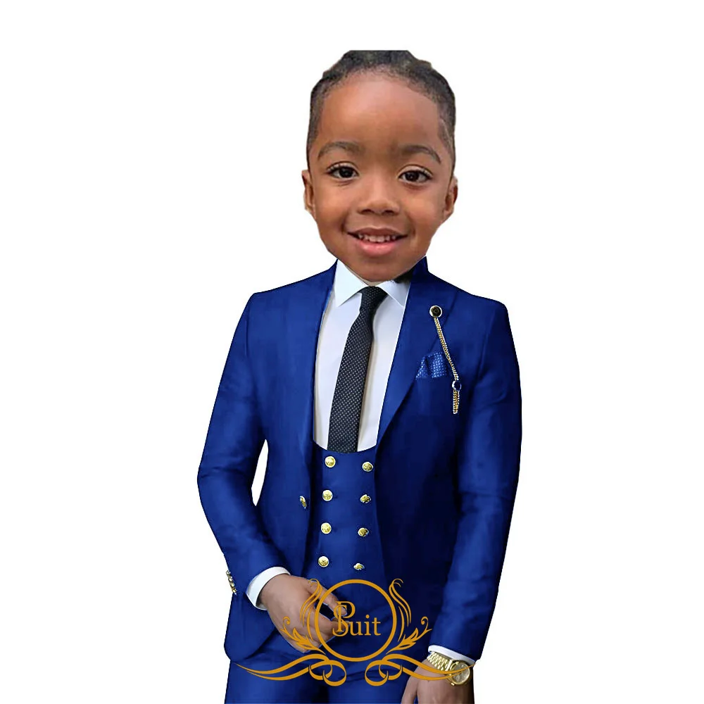 

Classic Boy Suit 3 Piece Jacket Pants Vest Wedding Tuxedo Kids Formal Party Blazer 2-16 Years Child