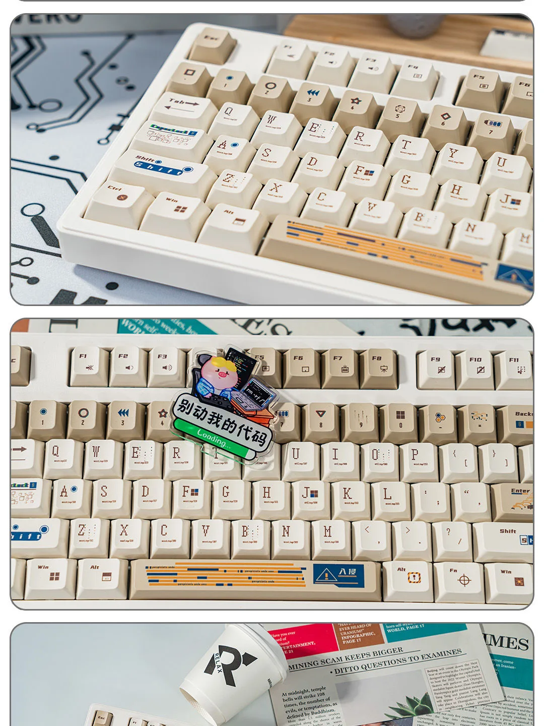 Unknown Code Theme Keycap 131 Keys Chreey Profile Keycaps Set Transparent PBT Keyboard Keycap 5 Side Sublimation