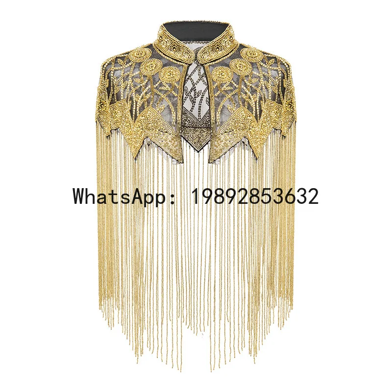 

Tassel shawl high-end banquet prom handmade beaded sequin easiest for match shawl