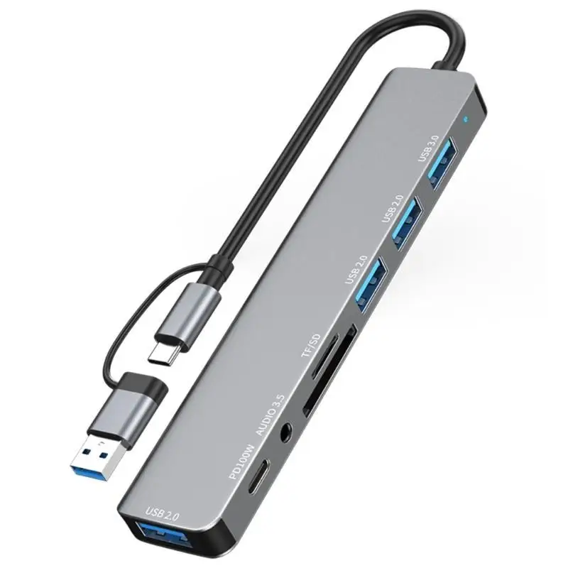 

R53C USB Type C Hub Адаптер USB3.0 с быстрой зарядкой PD100W Передача данных