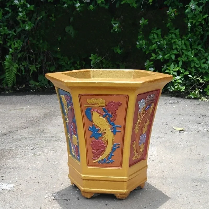 

Summer Breeze Plastic Hexagonal Flower Pot Mold, Bonsai Urn Planter Mould, Indoors /Outdoors Succulent Mold, 28cm/ 11.02in Dia