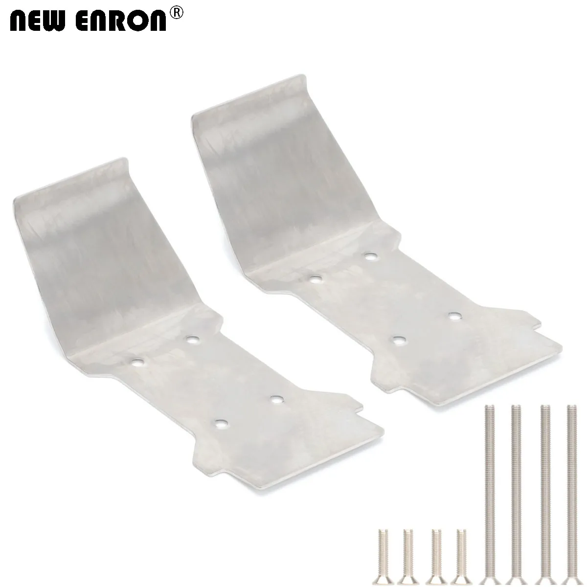 NEW ENRON 2PCS Stainless Steel Front & Rear Lowe Skid Plate #105298 FOR RC CAR HPI MINI SAVAGE XS FLUX SS RTR