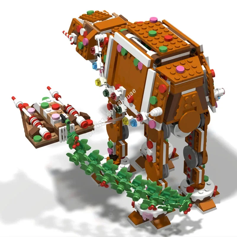 

130pcs Gingerbread AT-AT Snowspeeder Addon Model Star Battle Building Blocks Diy Education Assembly Toys For Kids Christmas Gift