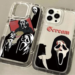 Scary Screaming Death Clear Case For iPhone 16 15 14 13 12 11 Pro Max XS X XR 8 7 Plus SE 2020 Soft Silicone Protective Cover
