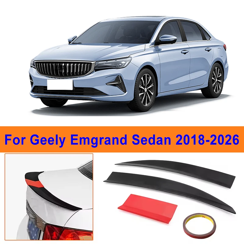 

For Geely Emgrand Sedan 2018-2026 3-Section ABS Rear Trunk Spoiler 115-125cm Adjustable Sports Decor Top Wing Car Exterior Parts