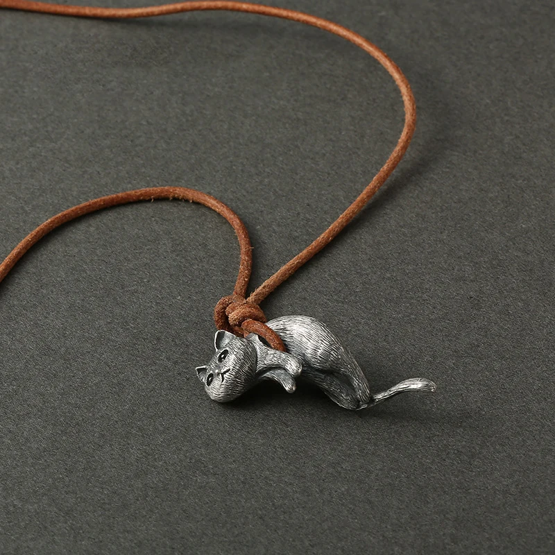 Original Design Cat Pendant Necklace Your Cat Master Couple Necklace Jewelry For Women Men New Creative Party Gift Accessories