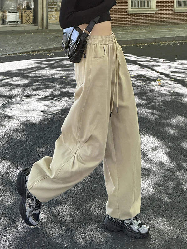 

Military een American Sle Work Pants Women's Autumn Winter Small Size Straight Loose Wide Leg Cotton Denim Mountain Climb...