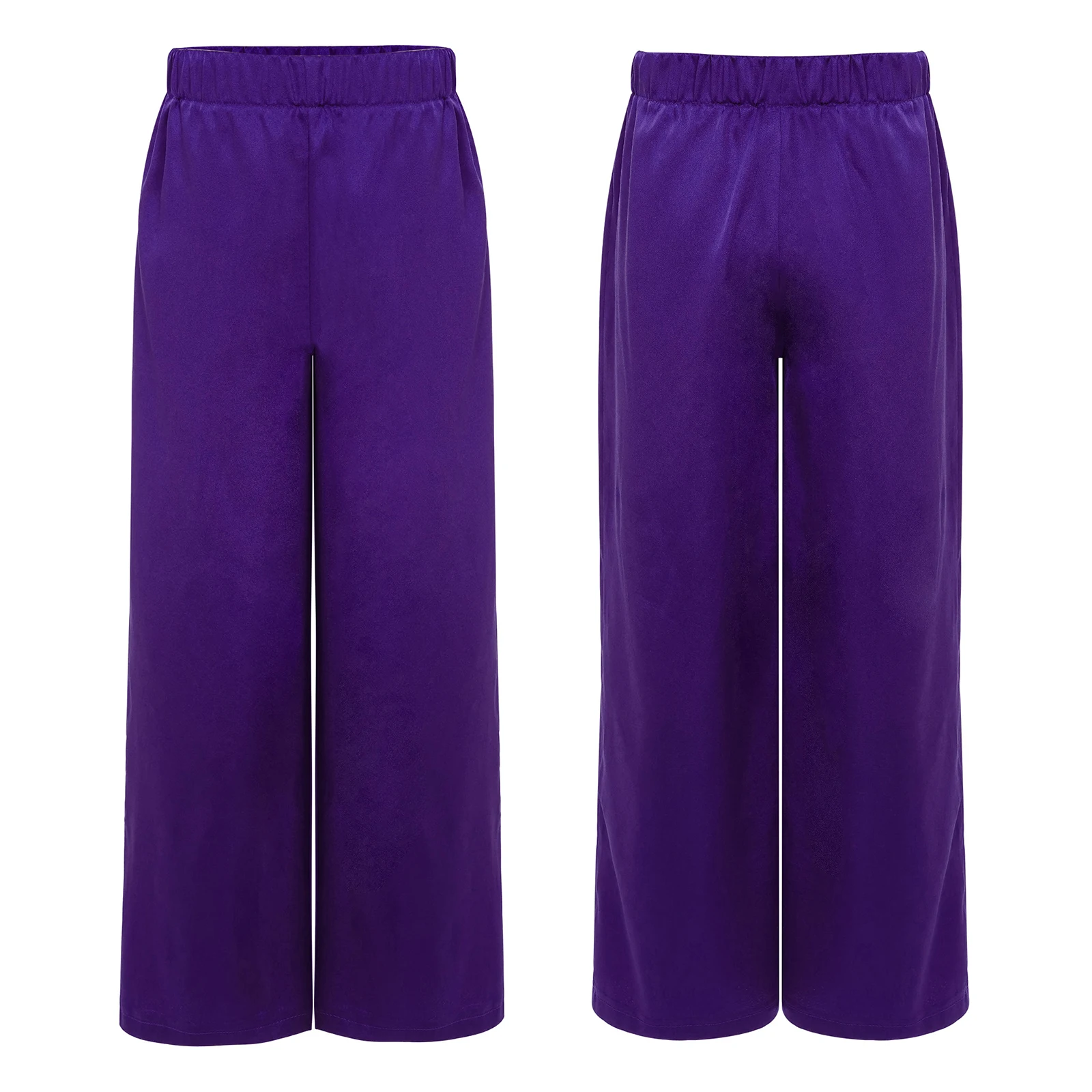 

Kids Boys Lyrical Liturgical Praise Dance Pants Modern Worship Costumes Celebration of Spirit Child Satin Wide-Leg Trousers