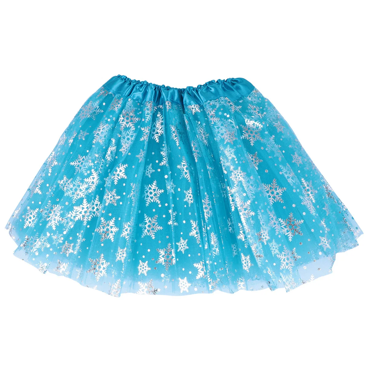 

Snowflake Pom Pom Party Dress Tulle Skirt For Costume Dance Performance Skirt Performance Outfit