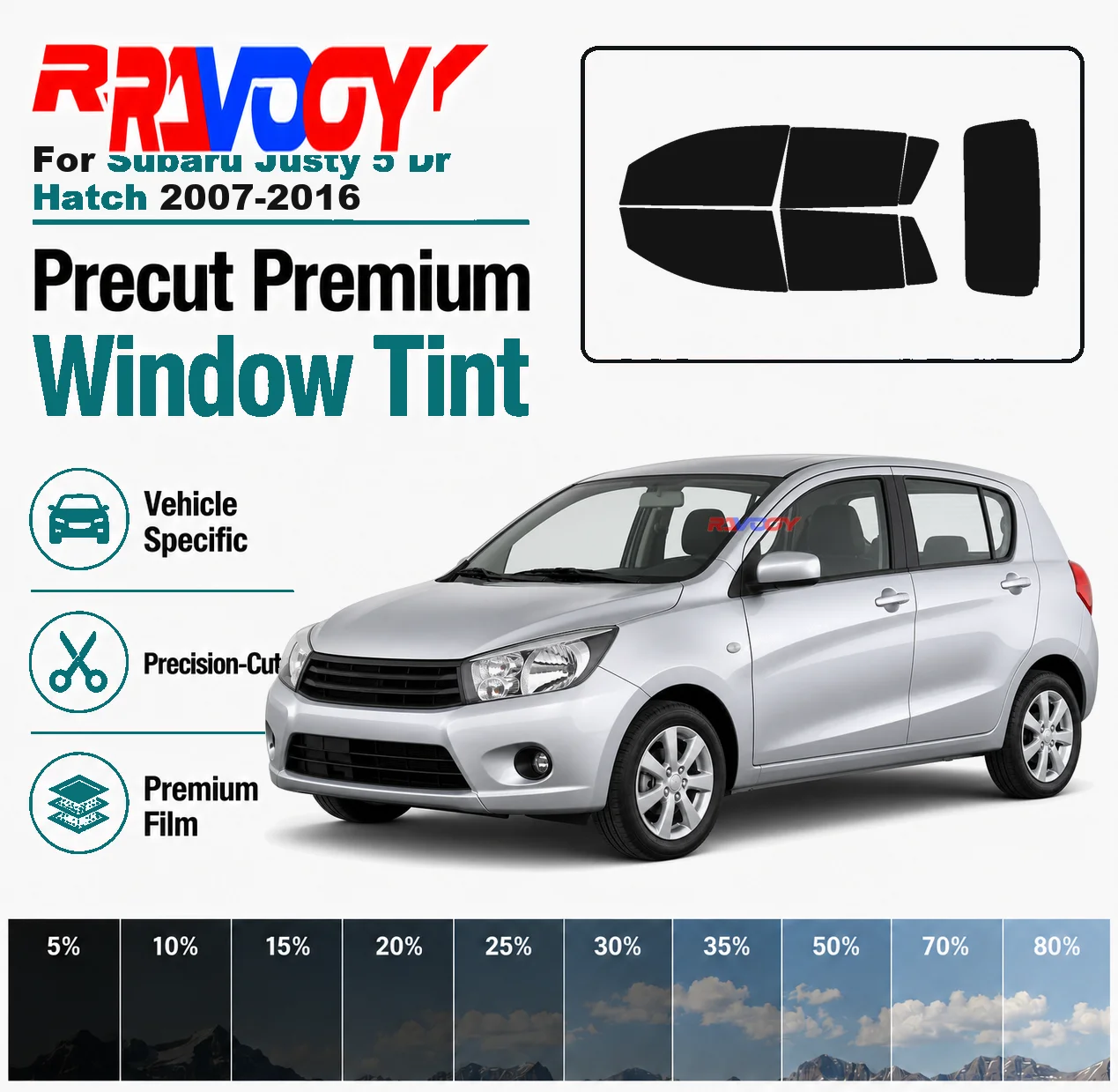 for-subaru-justy-5-dr-hatch-2007-2016-ravooy-pre-cut-window-tint-film-vehicle-specific-full-kit-front-rear-windows-precision-cut