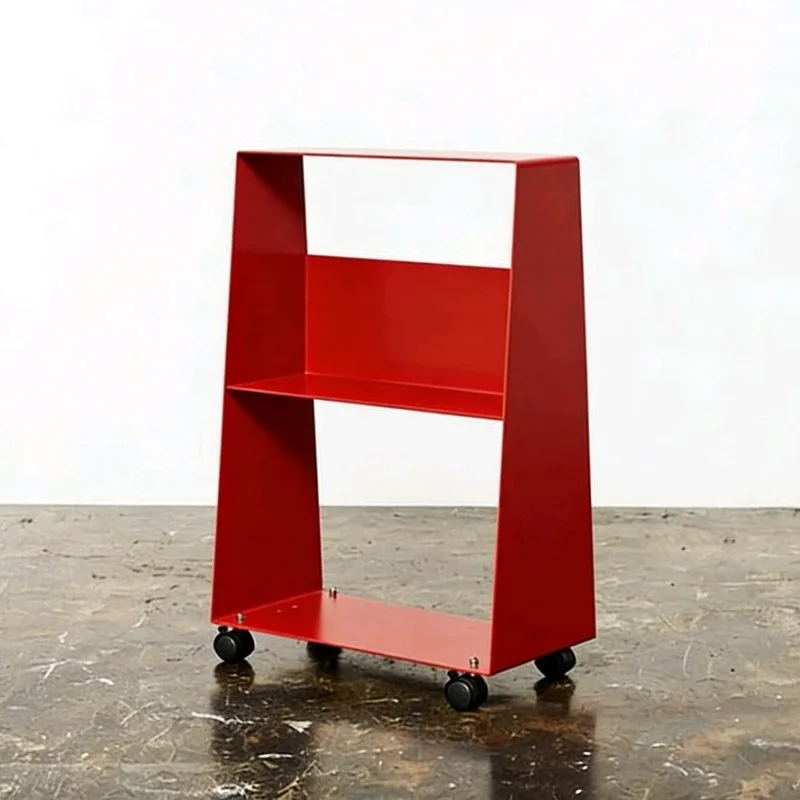 xx-Minimalist Rolling  Table with Open Shelf Storage, Metal Frame & Caster Wheels, Magazine Rack & End Table for Living Room*