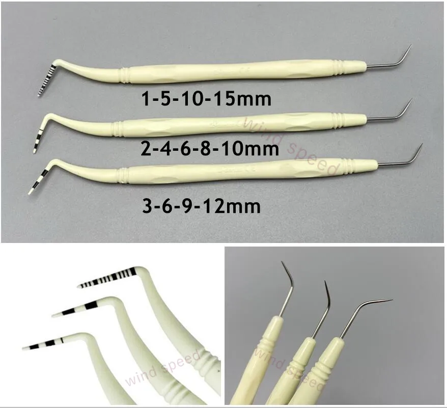 1 Piece Dental Periodontal Probe Resin Pocket Depth Probe Implant Periodontal Examination Soft Probe Both Ends Explorers