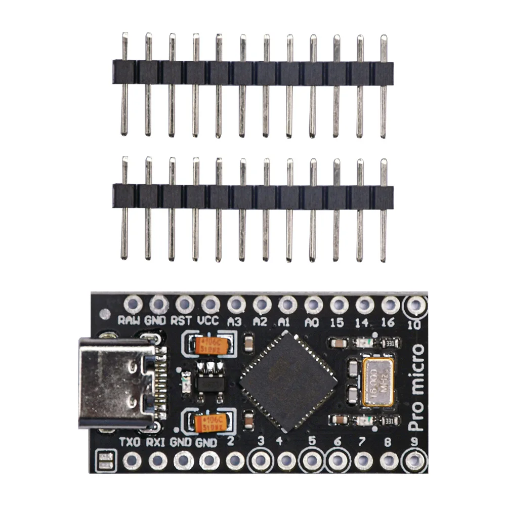 DC 6-12V 5V Pro Micro Type-C USB microcontroller ATmega32U4 chip development board module black for Arduino