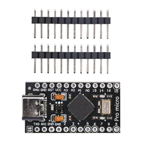 DC 6-12V 5V Pro Micro Type-C USB microcontroller ATmega32U4 chip development board module black for Arduino