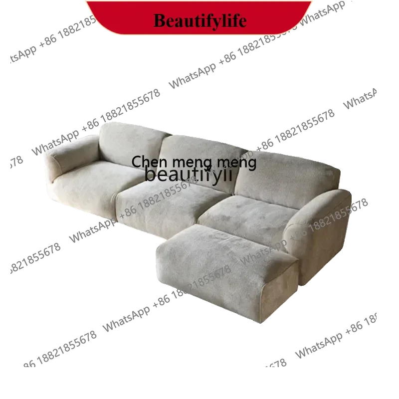 z183  Italian minimalist cream wind snow Neil Grand fabric sofa living room new small apartment straight row