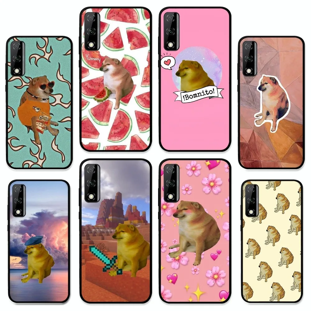 Funny Cute cheems Dog  Phone Case For Huawei Y9 6 7 5 Prime Enjoy 7s 7 8 plus 7a 9e 9plus 8E Lite Psmart Shell