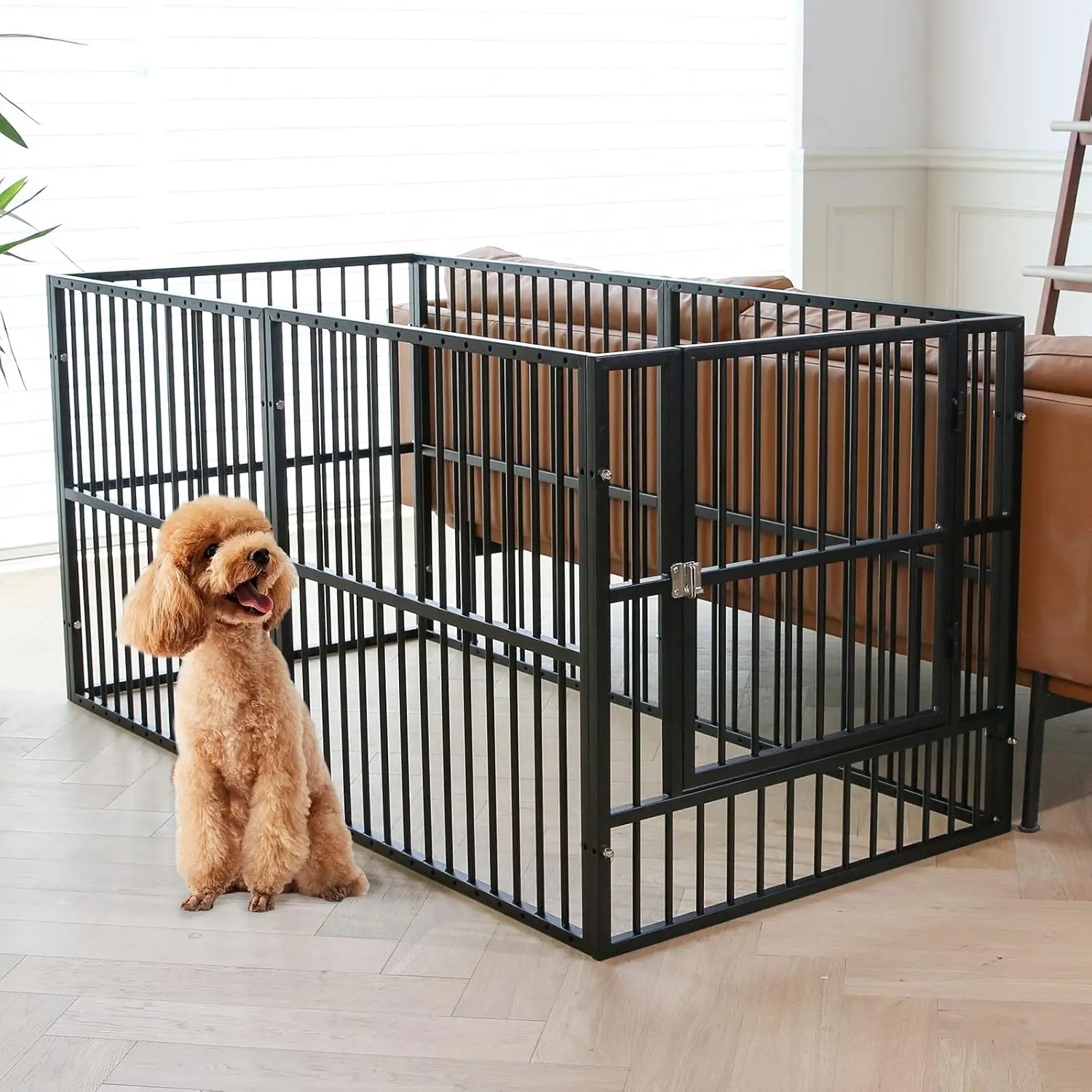 

Dog Playpen 31.5" Height Puppy Pen, Heavy Duty Dog Fence with Door, Safe and Sturdy Dog pens, Easy Assemble