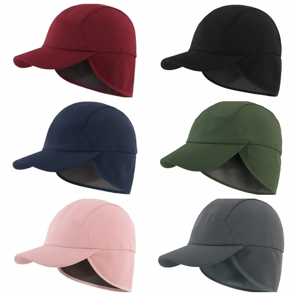 Einfache, einfarbige Winter-Baseballkappe aus Polarfleece, winddichte Ohrenschutzmütze für Herren, Snapback, dicke Ohrenschutzmütze für den Außenbereich. – Detail 2