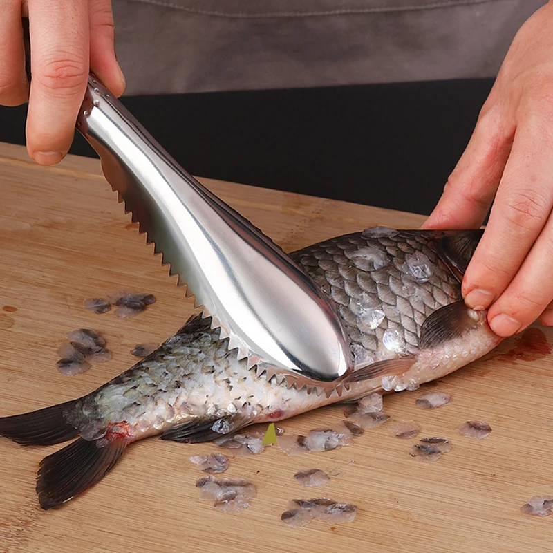 Stainless Fish Scales Scraping Kitchen Accessories Graters Fast Remove Fish Cleaning Peeler Scraper Scraper Planer Kitchen Tools