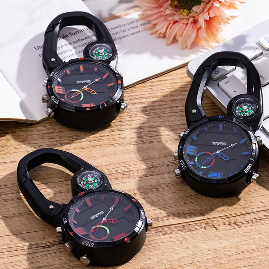 ABS Pocket Watch With Built-In Compass For Mountaineering Mountaineering Wall Watch Outdoor Watch