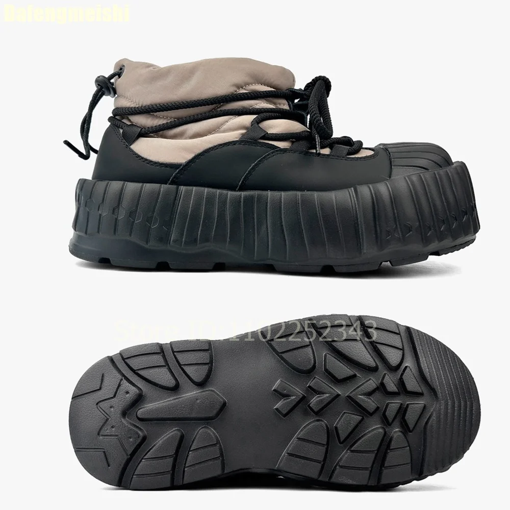 

2026 New Style Skateboard Shoes Fleece-Lined Warm Cotton Shoes Men/women 6Cm Thick Sole Height Increasing Lace-Up Snow Boots