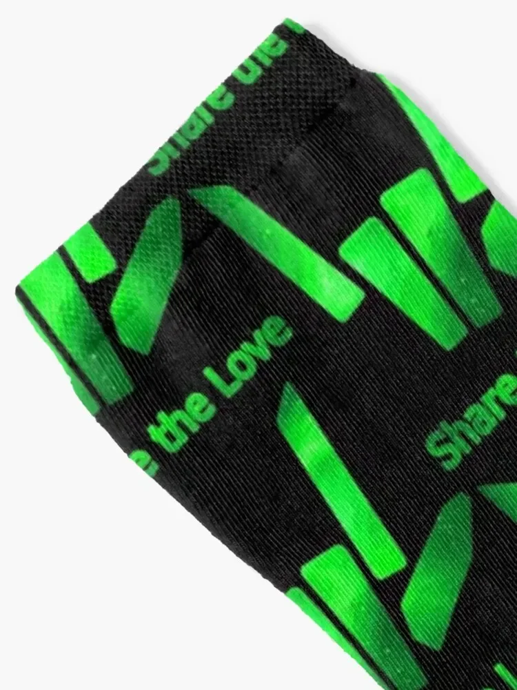 High quality Kids Share The Love Green Galaxy Logo Socks funny gifts tennis Socks Female Men's