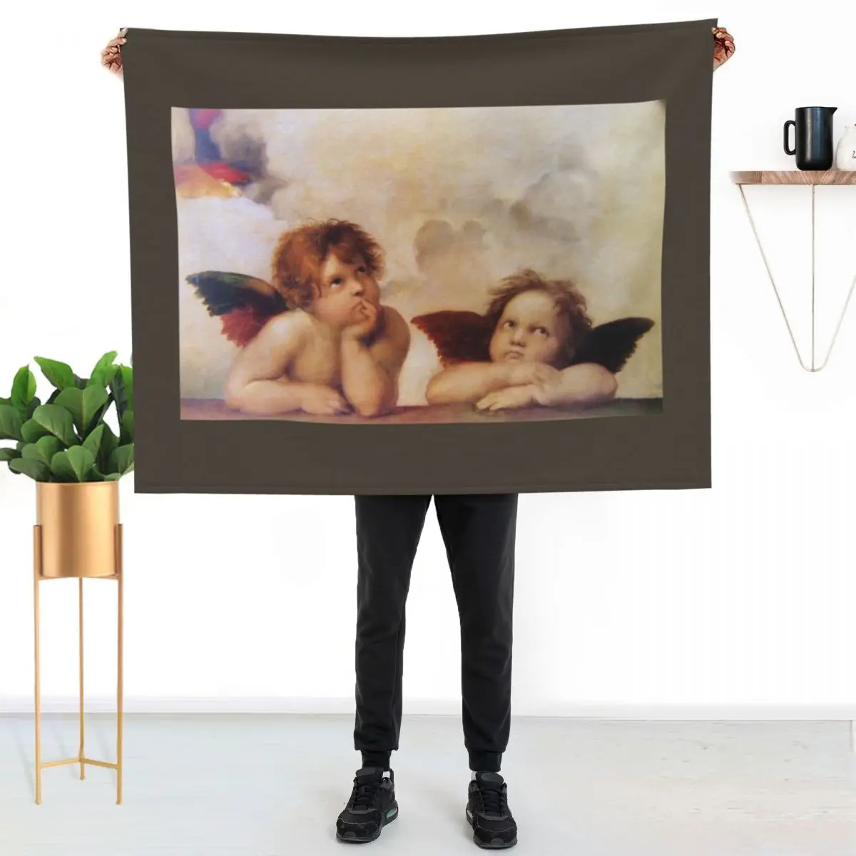 Raffaello - Madona Sistina Angels Throw Blanket Nap Sofa Summer Beddings Designers Blankets For Baby Blankets