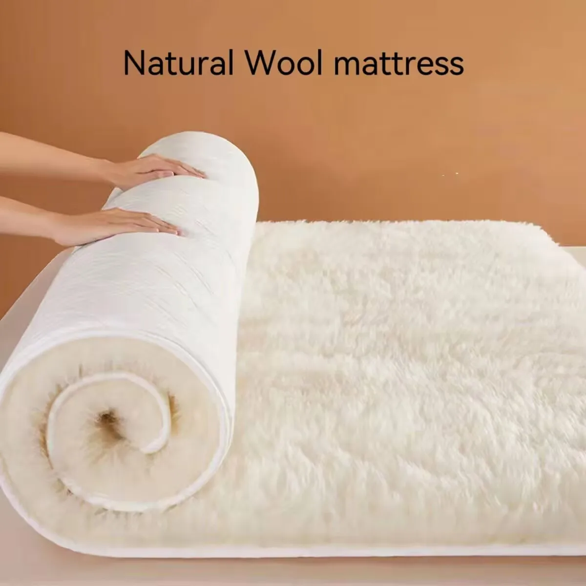 Wool Mattress Winter Mattress Topper Thicken Single Double Lamb Wool Mat Sleeping Pad Bedding Breathable Futon Bedroom  Quilt