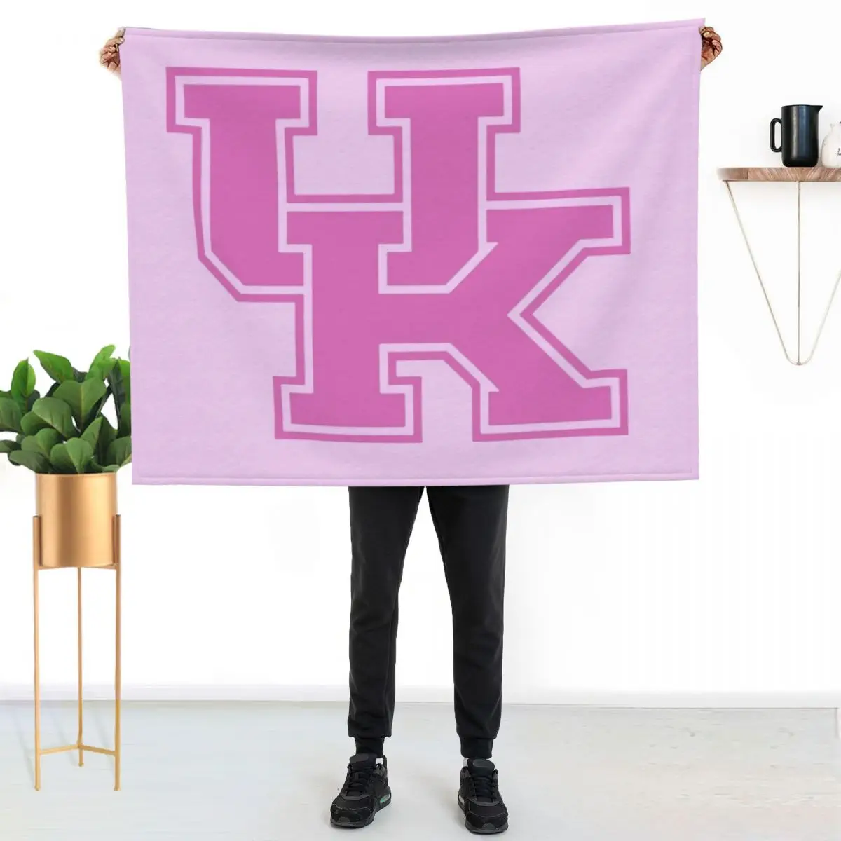 

University of Kentucky Pink Logo Throw Blanket Soft Plush Blanket as Housewarming Gift