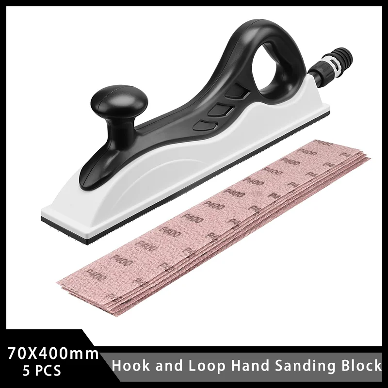 

Hook and Loop Hand Sanding Block 400 x 70 mm 5 Pc with Mesh Sandpaper Assorted 80/120/180/240/400 Grit for Polishing and Sanding