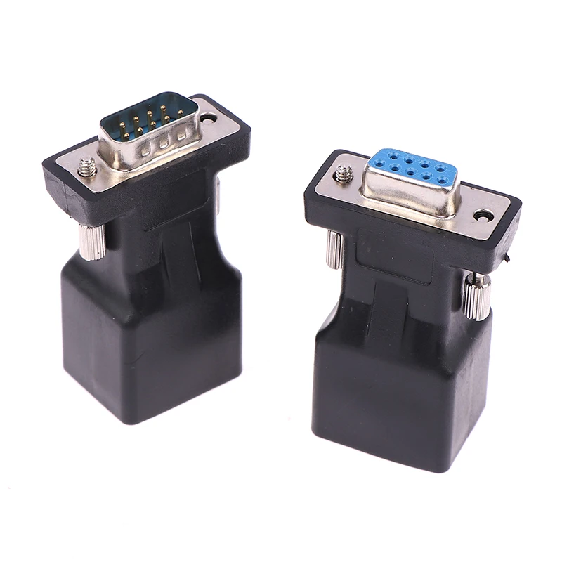1PC DB9 RS232 Male/Female To RJ45 Female Adapter COM Port to LAN Ethernet Port Converter