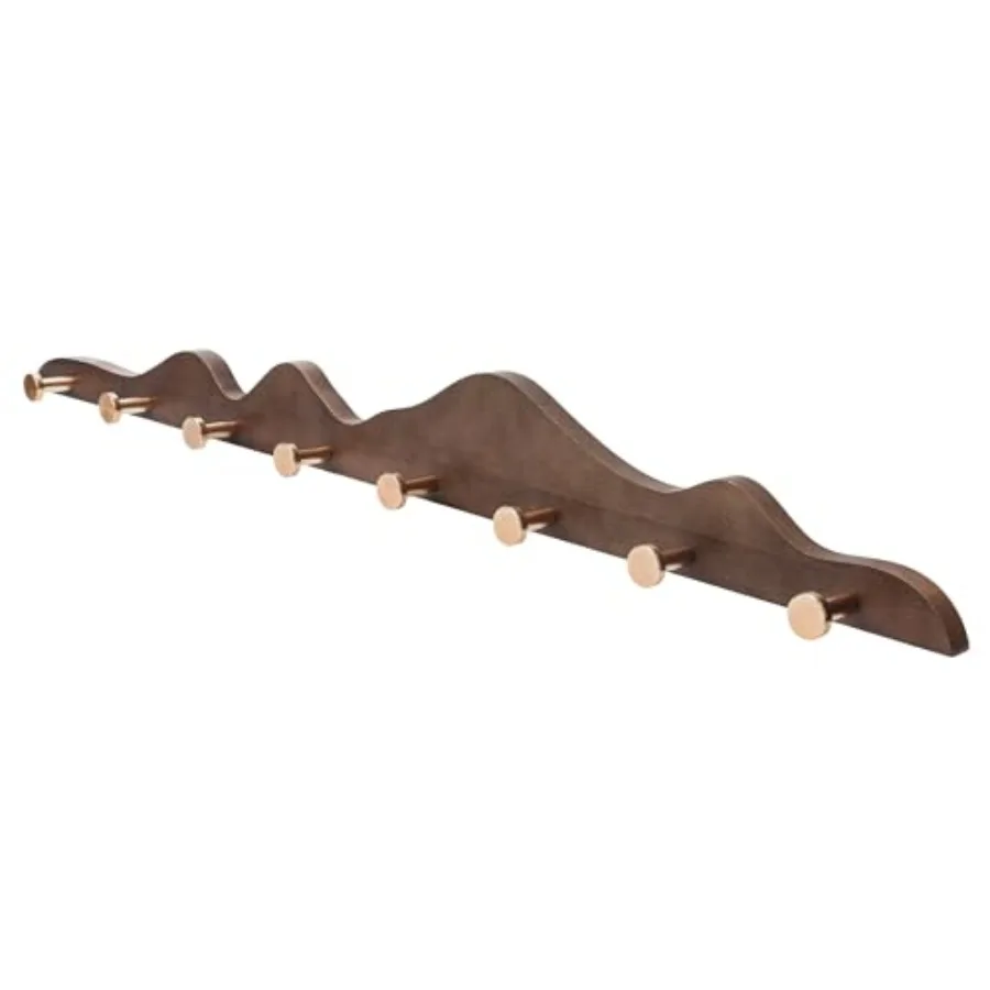 

Wood Coat Wall Mount Wooden Modern Decorative Wall Mount Coat Rack with Gold Brass Heavy Duty Mounted Entryway Coat Rack for Ha